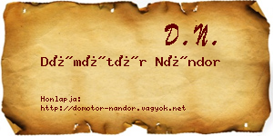 Dömötör Nándor névjegykártya