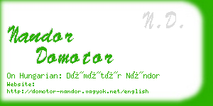 nandor domotor business card